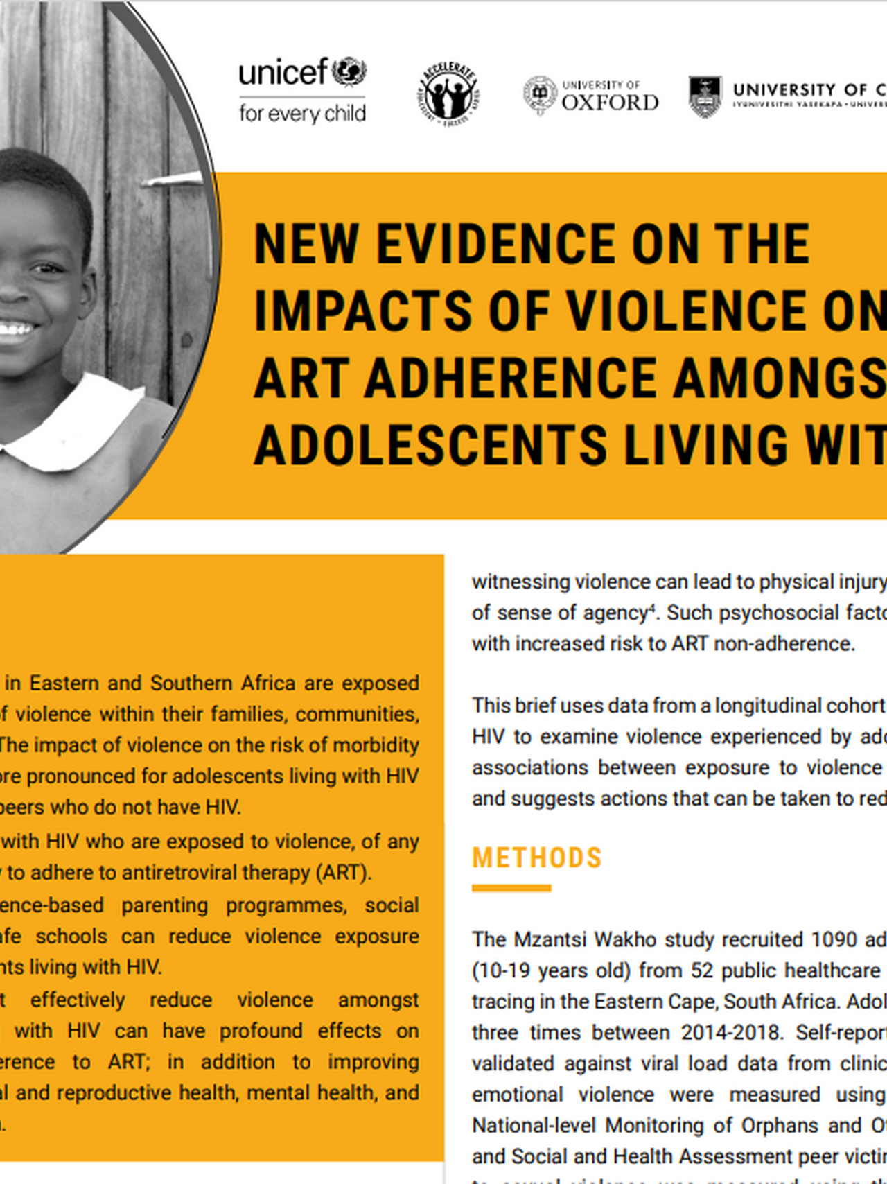 New Evidence on the Impact of Violence on ART Adherence amongst Adolescents Living with HIV