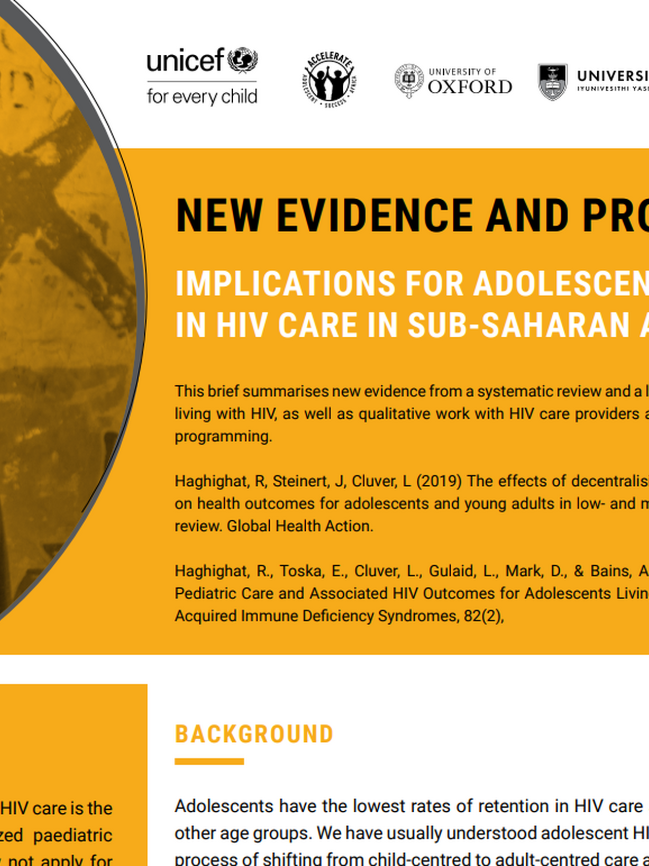 New Evidence and Programming Implications for Adolescent Pathways in HIV Care in Sub-Saharan Africa