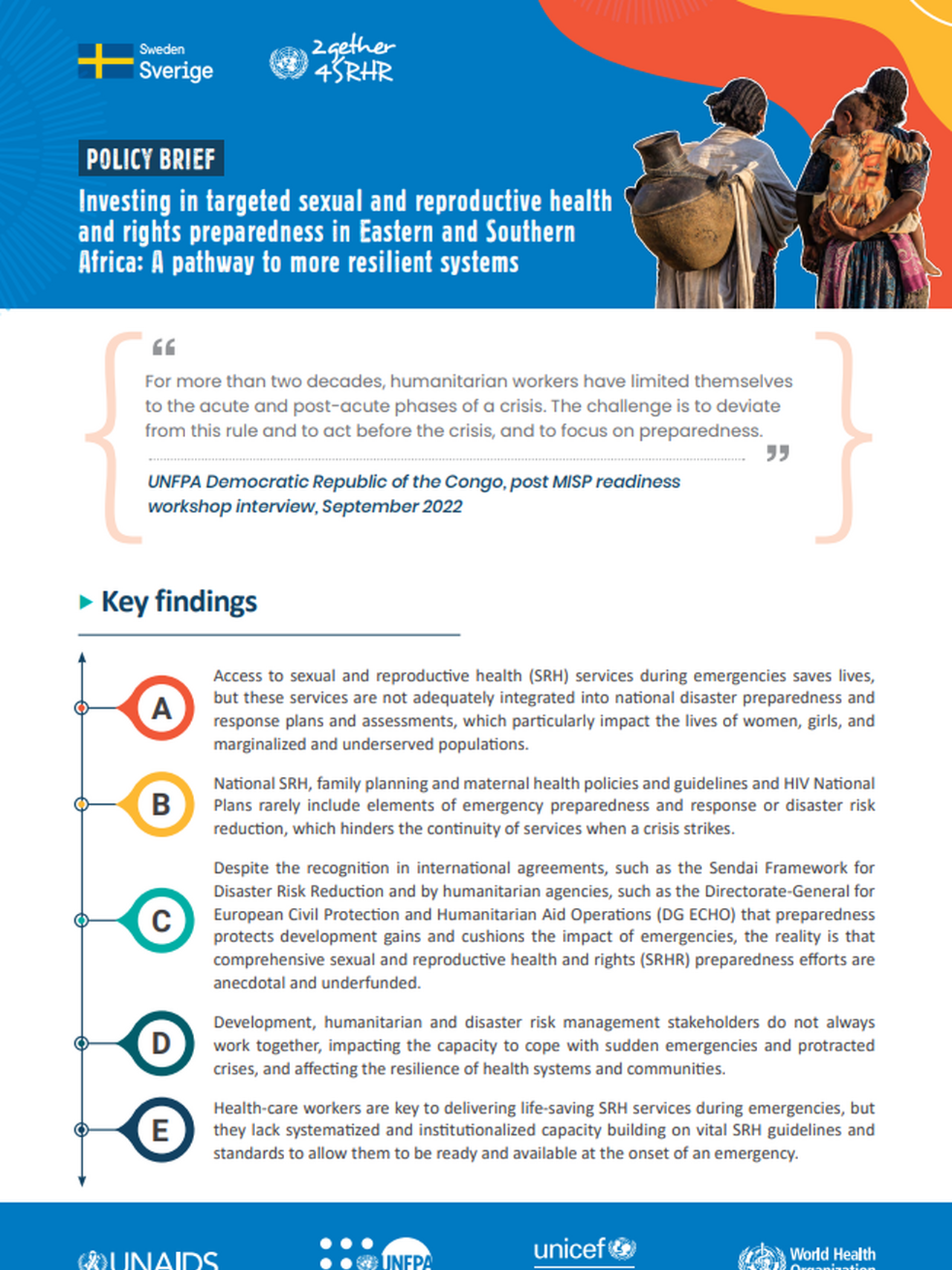 Policy Brief: Investing in targeted sexual and reproductive health and rights preparedness in Eastern and Southern Africa: A pathway to more resilient systems