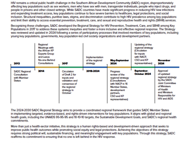 Brief: SADC Regional Strategy for HIV and SRHR among Key Populations 2024–2030